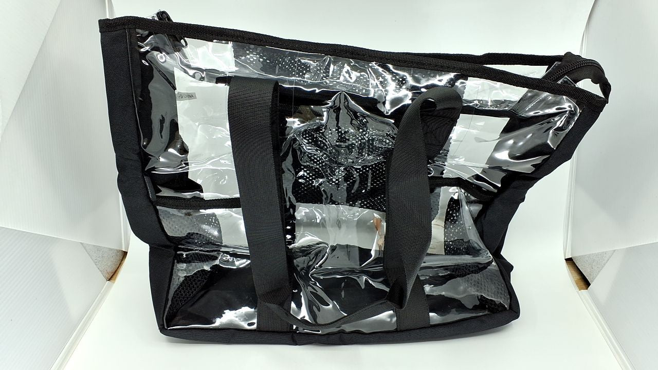 BORMELUN XL Clear Tote Bag 20in Heavy Duty Stadium Handbag Black