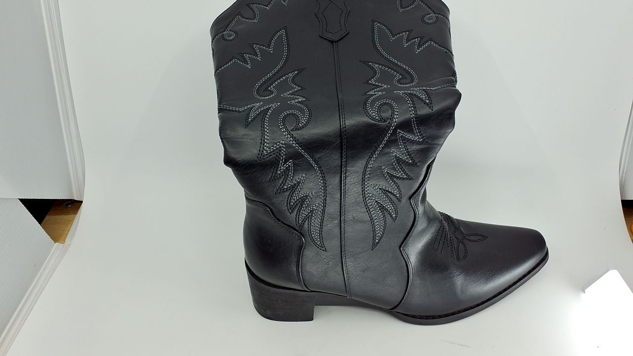 IXU Cowboy Boots Women Pointy Toe Women's Mid Calf Western Cowgirl Boots, 10.5