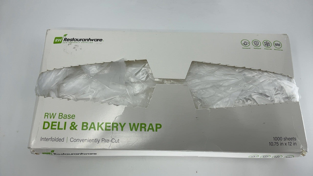 Interfolded Plastic Deli Wraps, 10.75 x 12 In, 1000 Sheets, Disposable