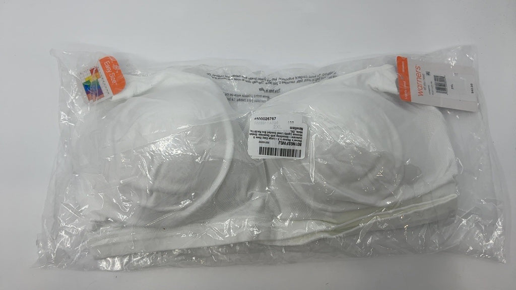 Easy Does It Underarm-Smoothing Bra, White, 2XL, Wireless