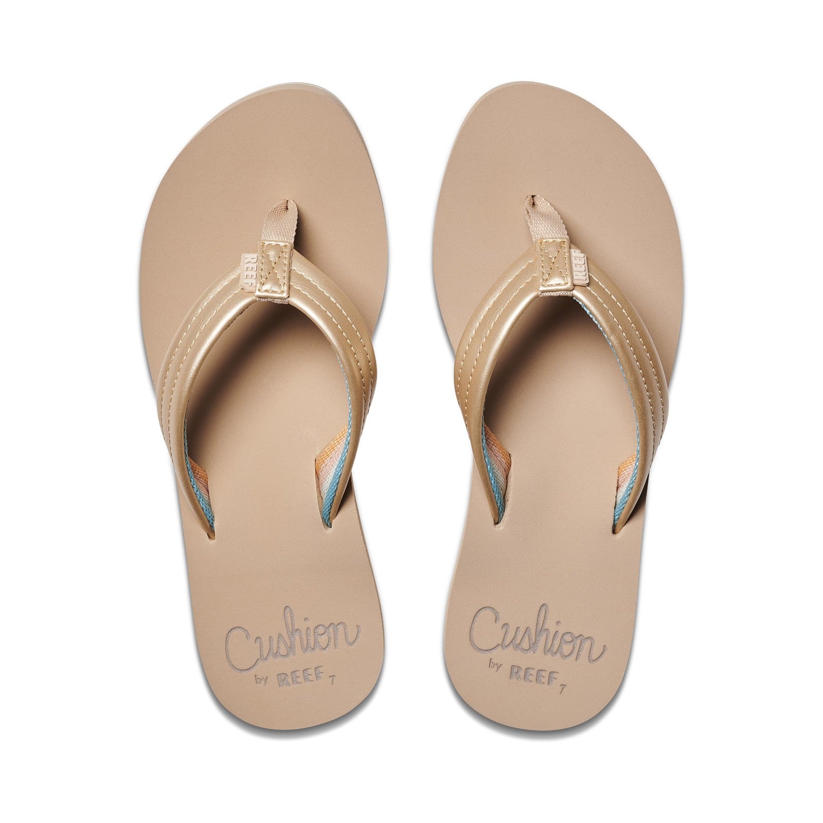 Reef Womens Flip Flops, Cushion Footbed, Golden Hour, Size 10