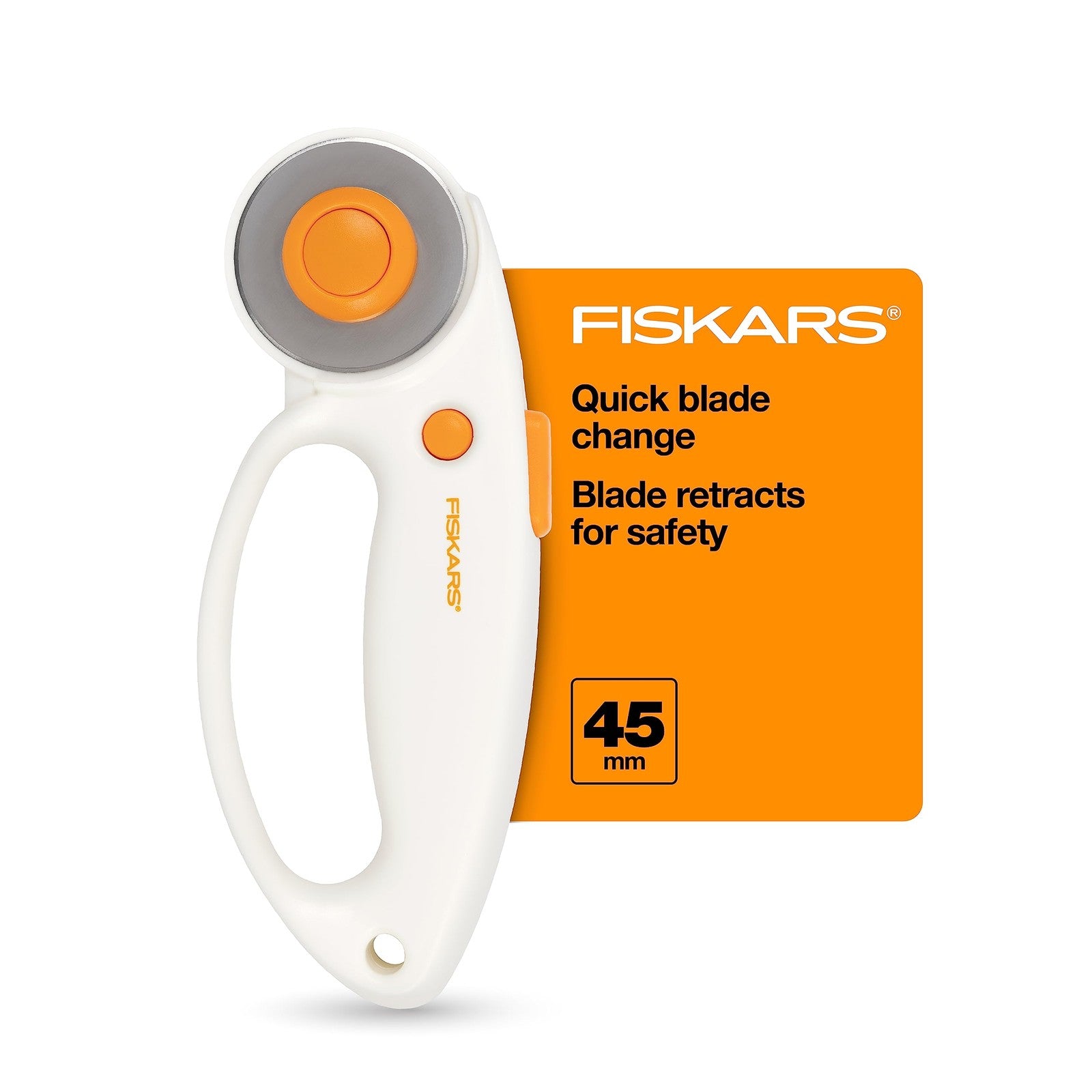 Fiskars 45mm Rotary Cutter, Premium Steel Blade for Crafts & Sewing