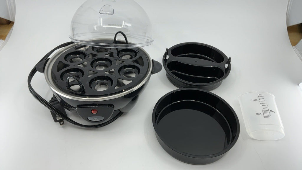 Hamilton Beach Egg Cooker, 3-in-1, Holds 7, Black, Omelet & Steamer