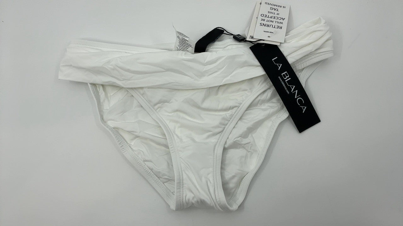 La Blanca Women's Size 4 White Hipster Bikini Swimsuit Bottom