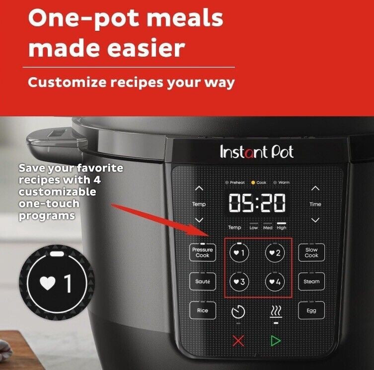 Instant Pot 6Qt RIO Chef Series 7-in-1 Multi-Cooker, Pressure Cooker, Black