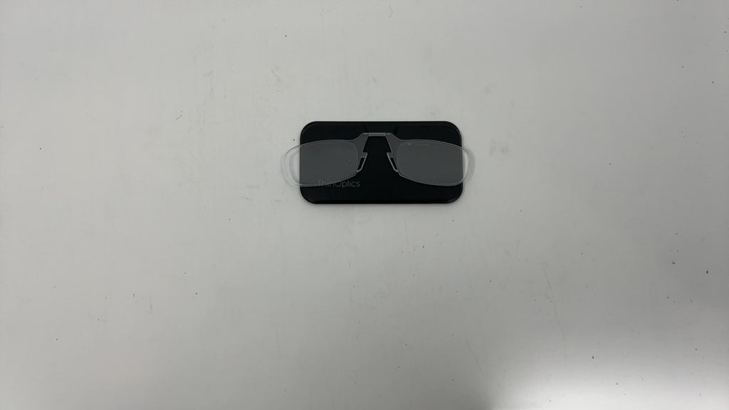 ThinOptics Reading Glasses 2.00 w/ Black Case, Clear Frames, 44 mm
