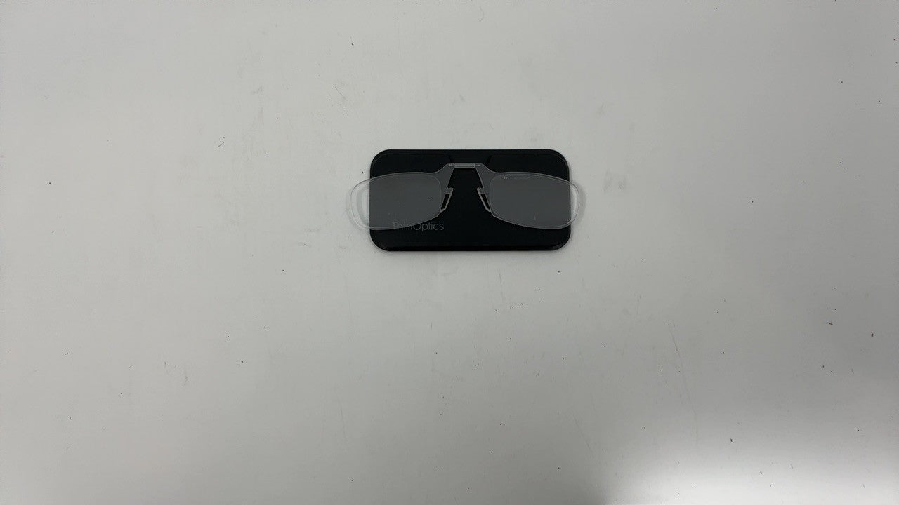 ThinOptics Reading Glasses 2.00 w/ Black Case, Clear Frames, 44 mm