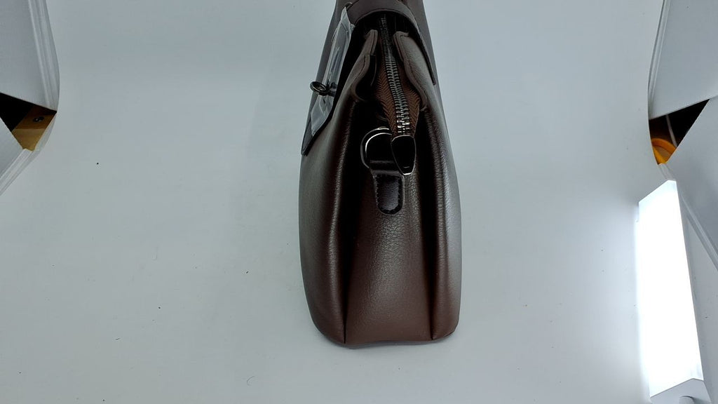 Small Crossbody Handbag for Women - Brown Faux Leather, Versatile Design