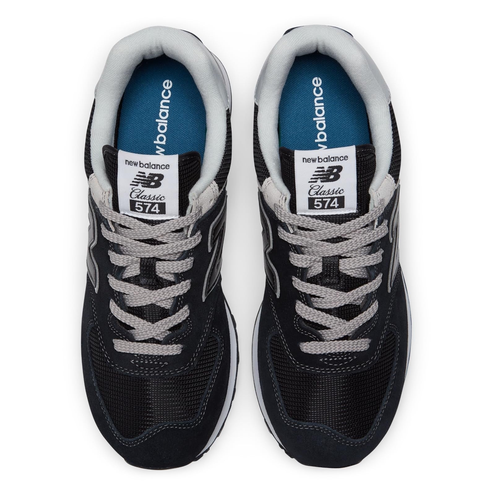 New Balance Men's 574 Core Sneaker, Black/White, 11 Wide