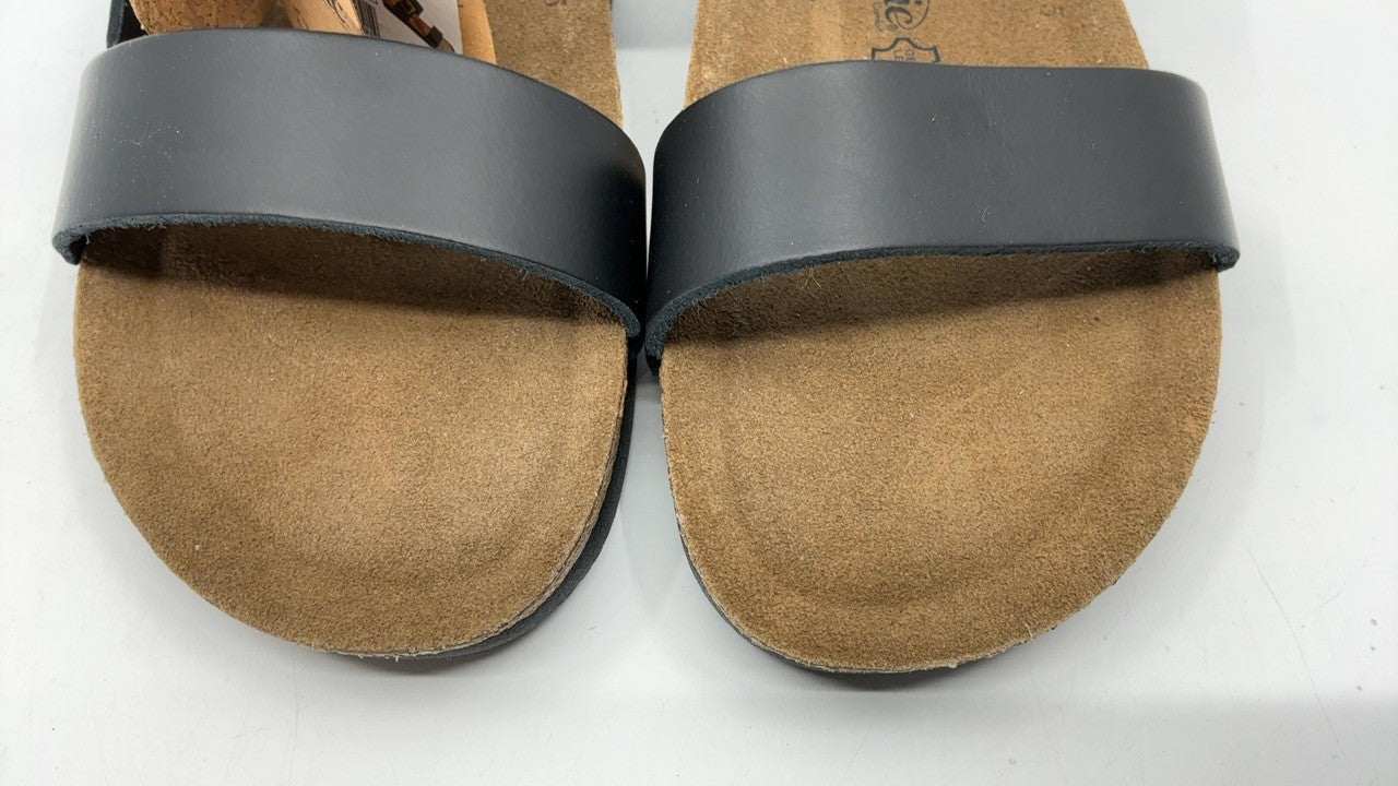 AEROTHOTIC Leather Slides w/ Arch Support, Size 10-10.5, Florence Black