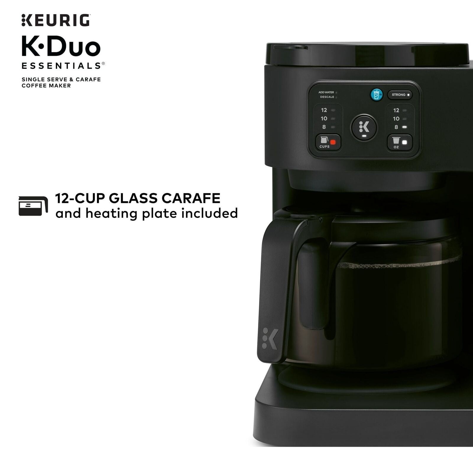 Keurig K-Duo Essentials Single-Serve Coffee Maker & Carafe Black