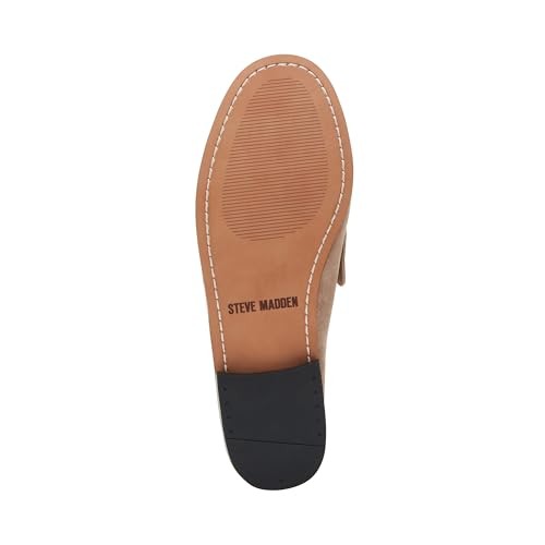 Steve Madden Women's Kingston Loafer, Taupe Suede, 7.5