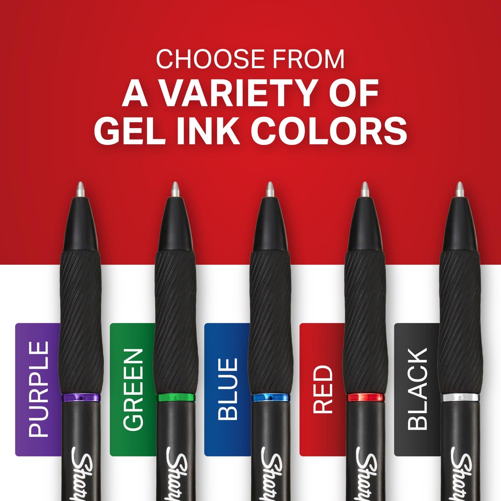Sharpie S-Gel Pens 0.7mm Black Ink 4 Count - No Smear, Comfortable Grip