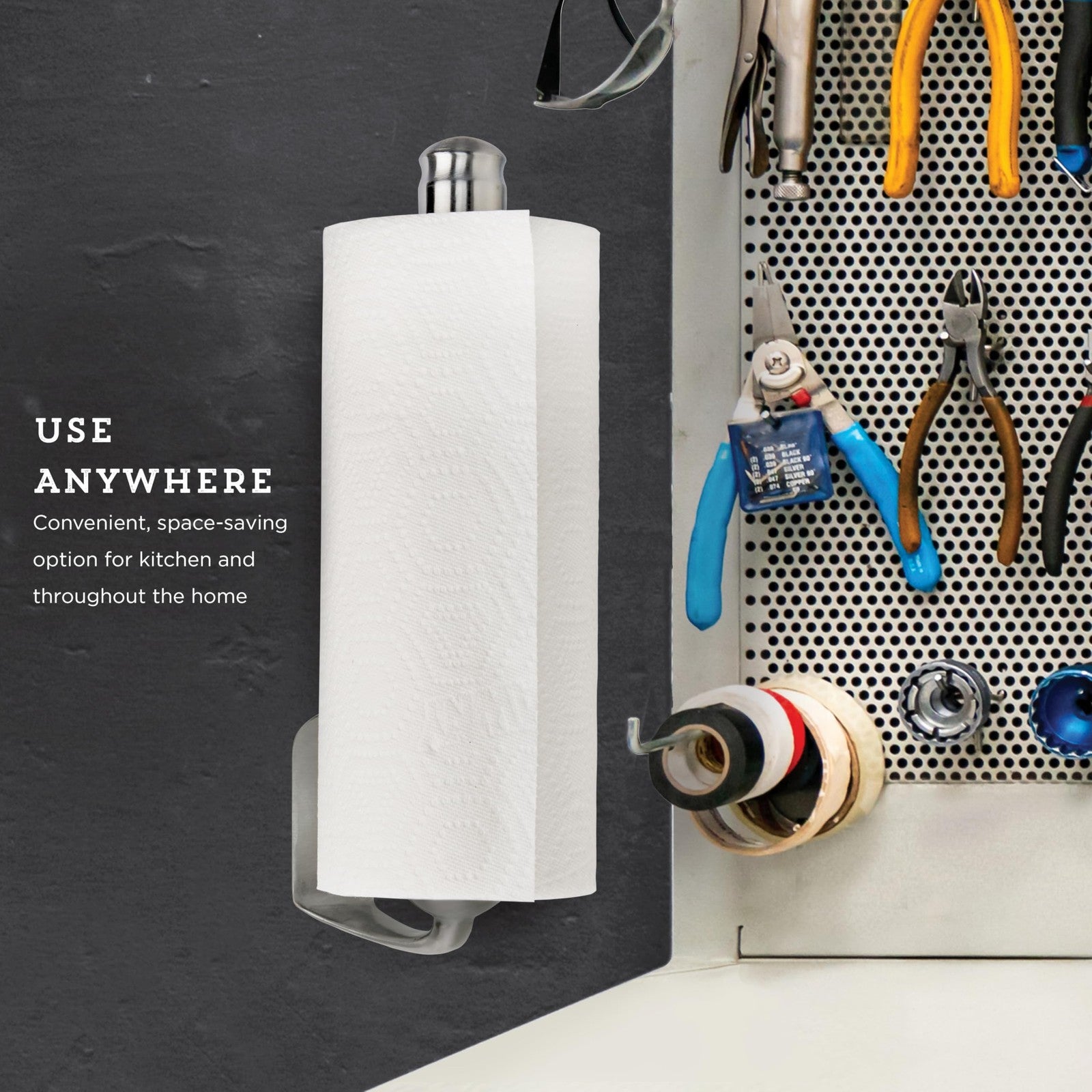 Kamenstein 14-Inch Paper Towel Holder, Wall Mount, Brushed Stainless Steel