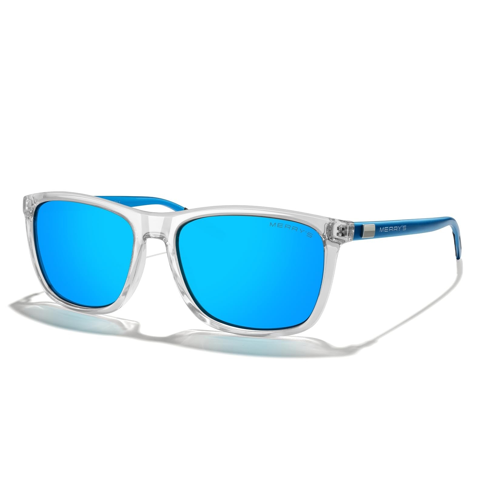 Unisex Polarized Aluminum Sunglasses Blue Mirror Lens Vintage Style