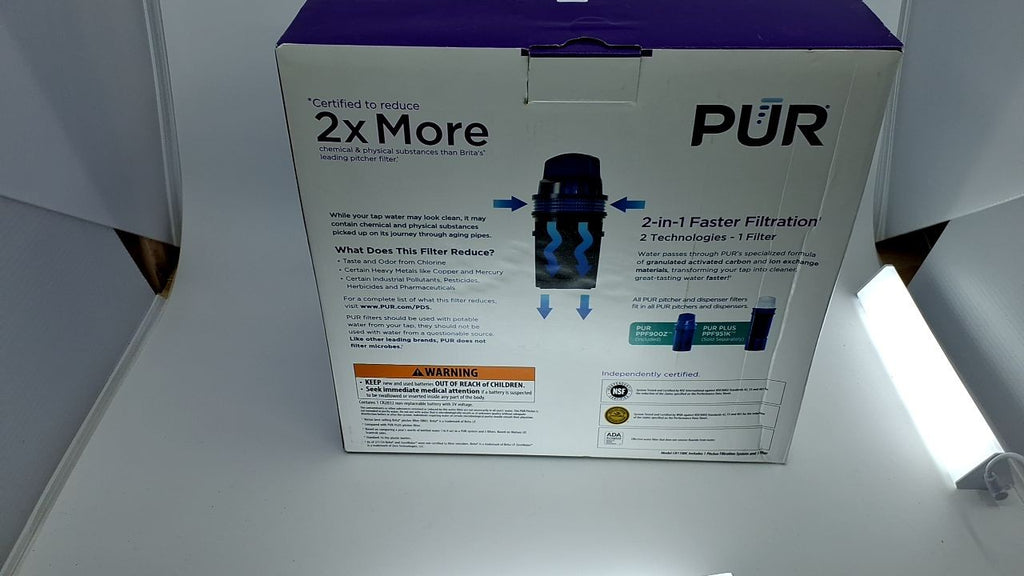 PUR 11-Cup Water Filter Pitcher, Dishwasher Safe, Change Indicator, White