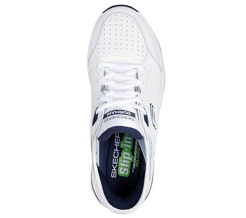 Skechers Men's Durham Hands Free Slip-in Sneaker,White/Navy,8.5 Extra Wide
