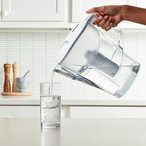 Plastic 10-Cup Pitcher w/ Filter, Compatible w/ Brita, Made in Europe