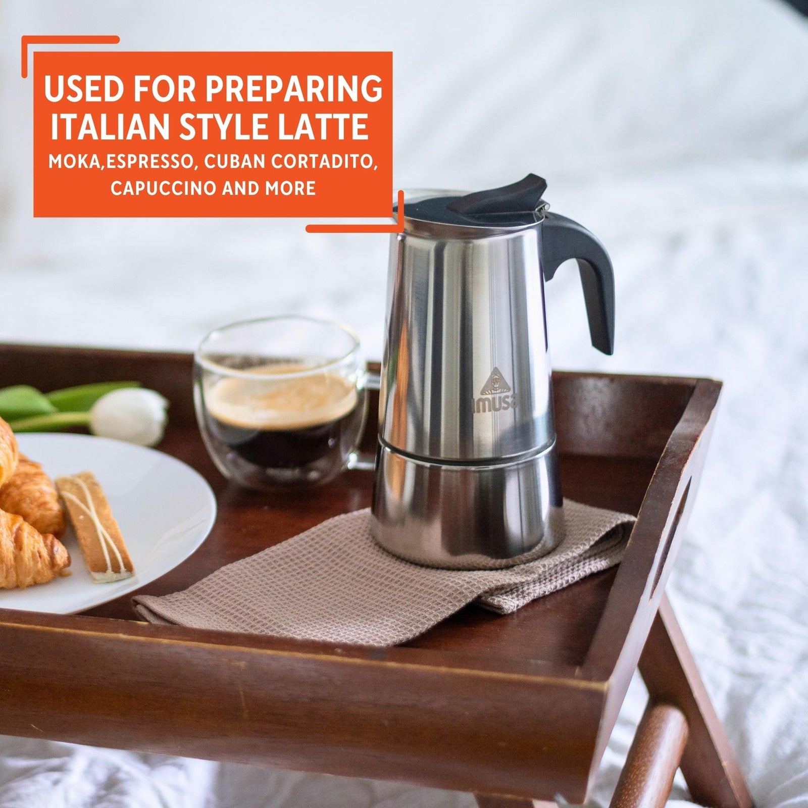 Stainless Steel 4-Cup Stovetop Espresso Coffeemaker by IMUSA