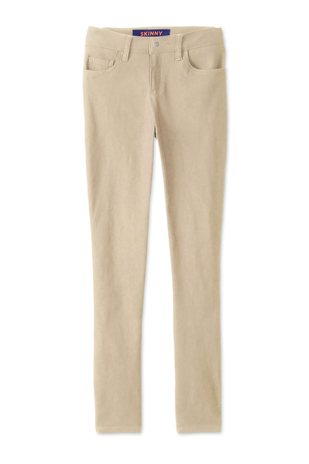 Super Stretch Skinny Pants for Girls, Khaki, School Uniform, Size 14