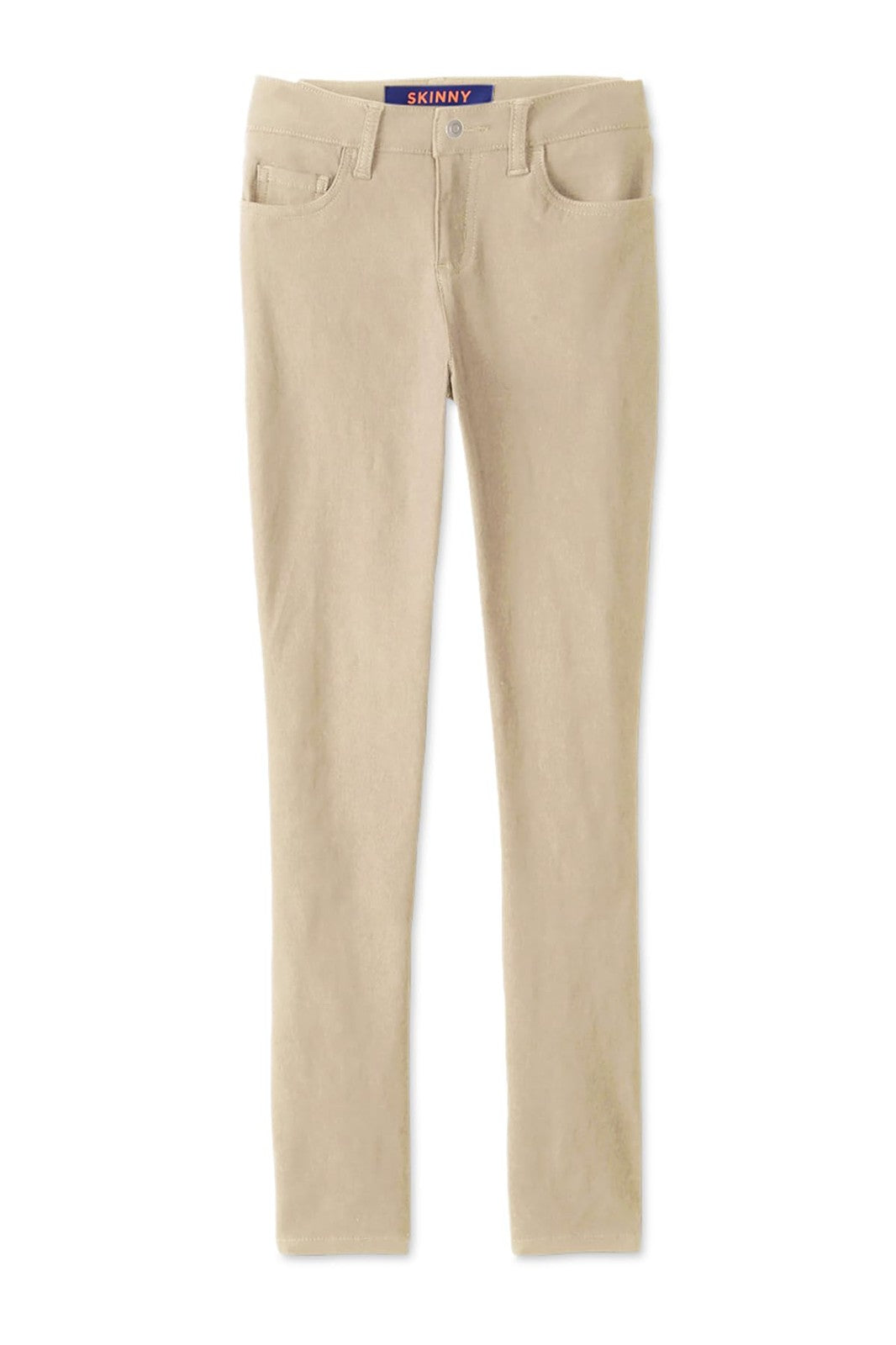 Super Stretch Skinny Pants for Girls, Khaki, School Uniform, Size 14