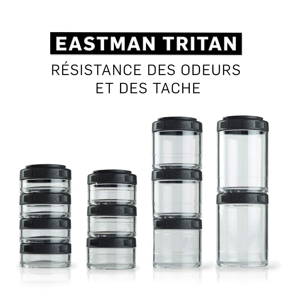 BlenderBottle GoStak Twist n' Lock Storage Jars, 150cc 2-Pak, White