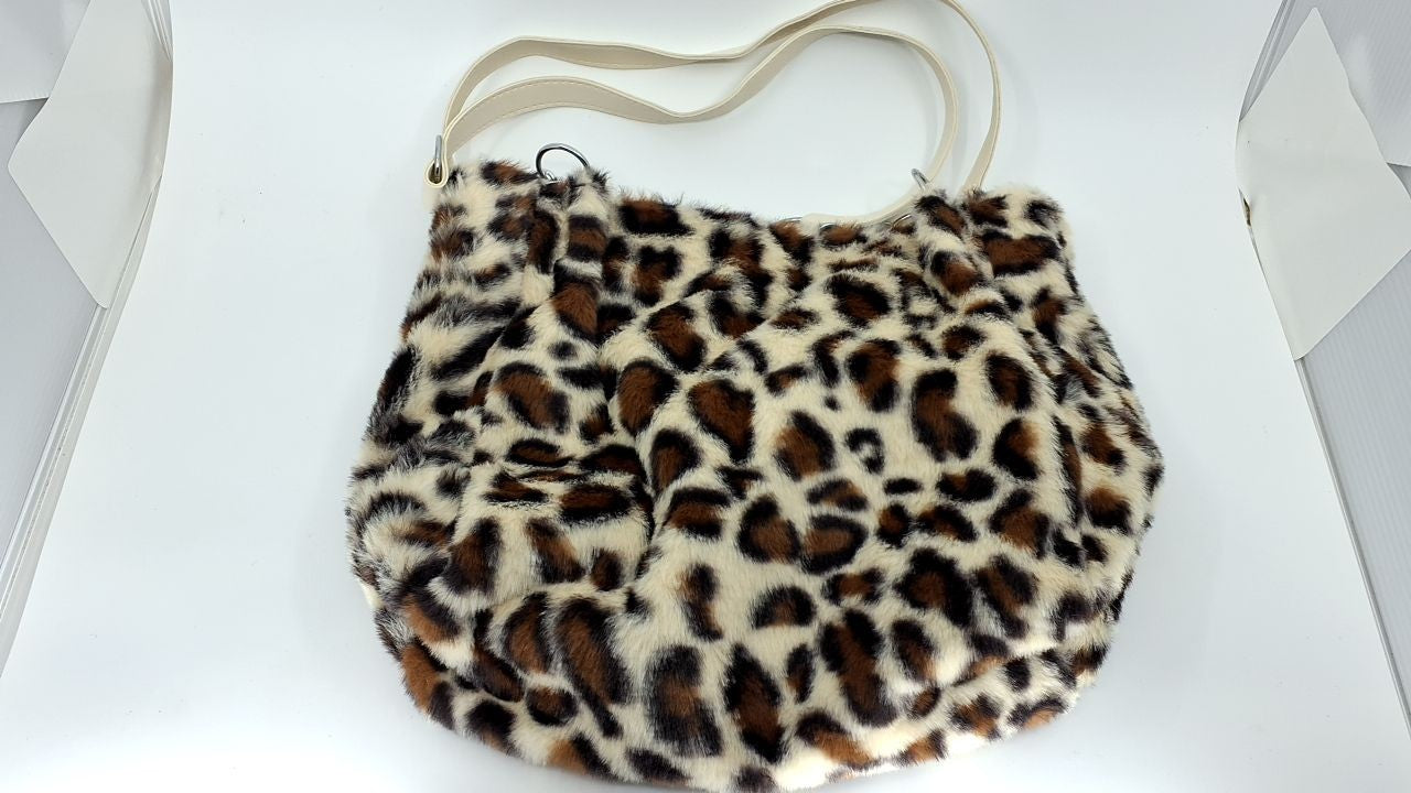 Faux Fur Leopard Shoulder Bag