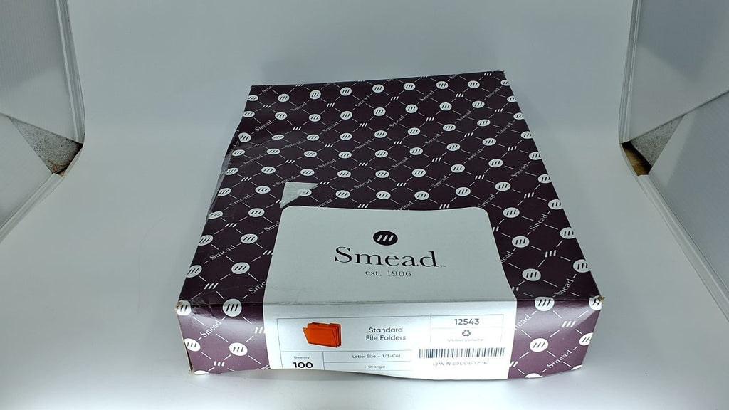 Smead 1/3-Cut Tab File Folders, Letter Size, Orange, 100 Count