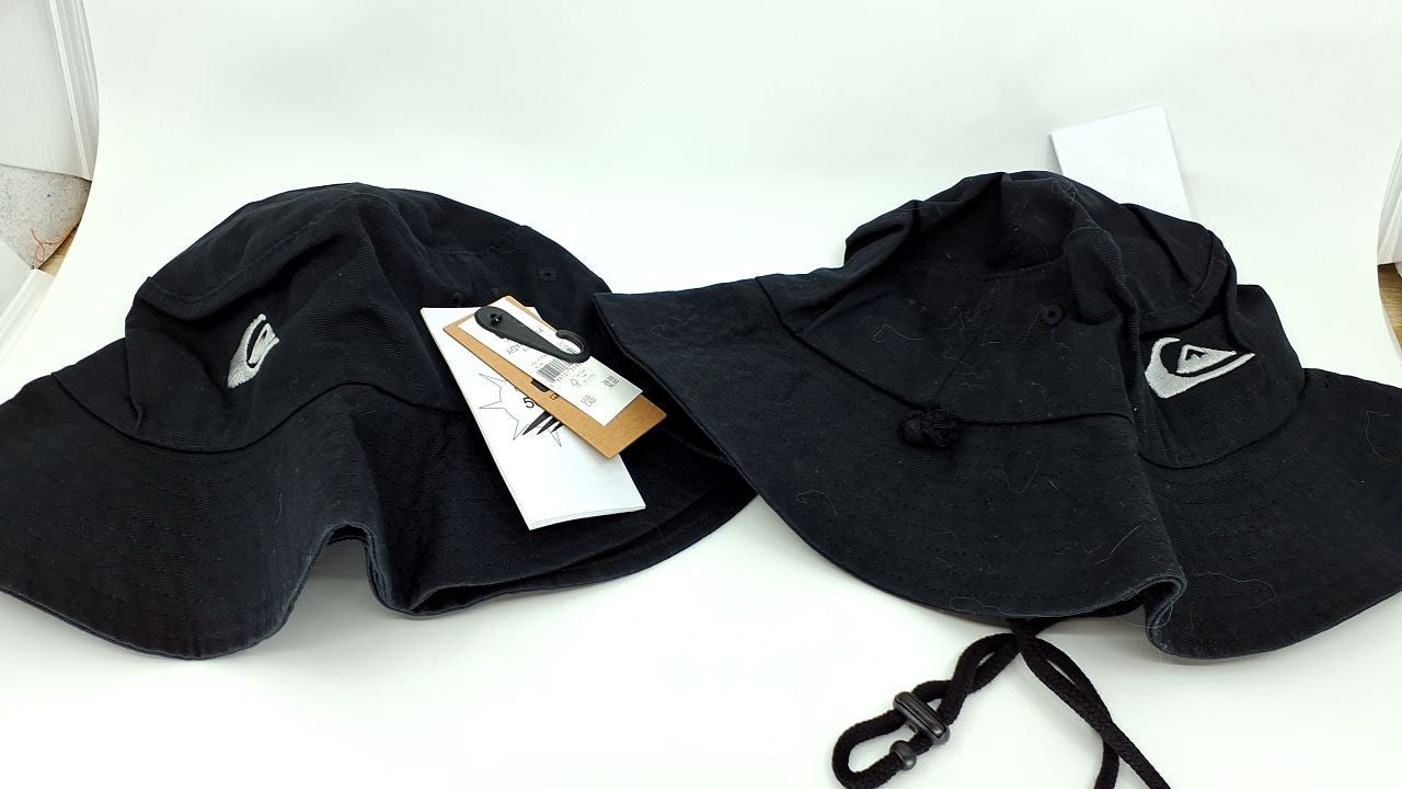 Black Cotton Floppy Visor Hat, Quiksilver, L-XL, Sun Protection
