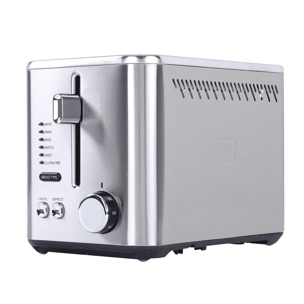 Toastmaster 2-Slice Toaster, Stainless Steel with Lever and Dial Controls, 900W