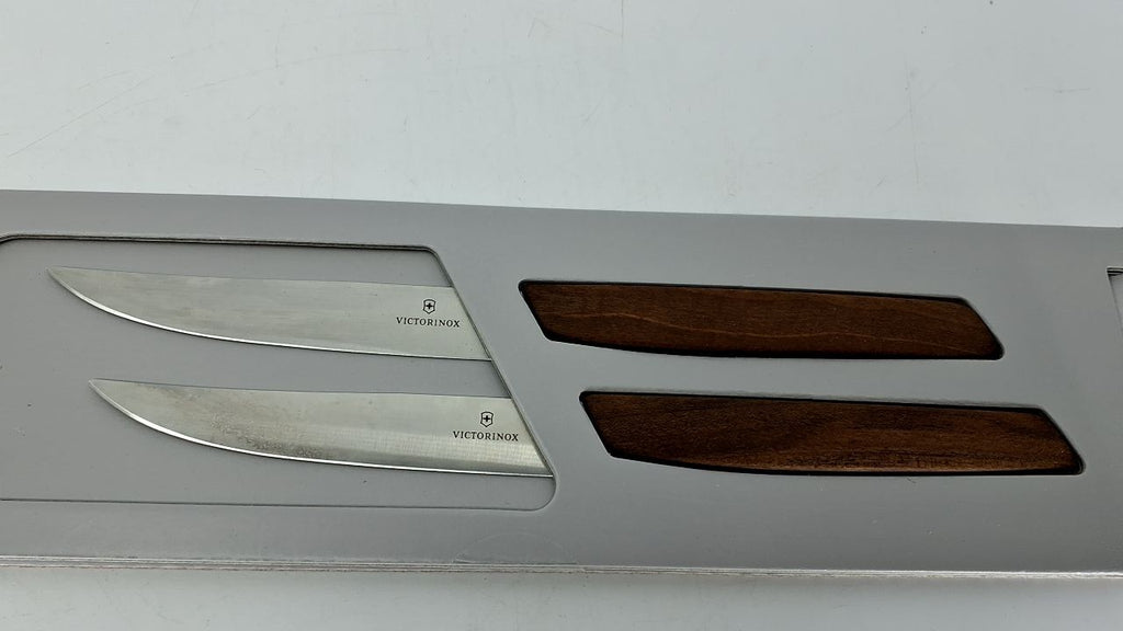 2-Piece Victorinox 5" Steak Knife Set, Walnut Wood, Ergonomic Design