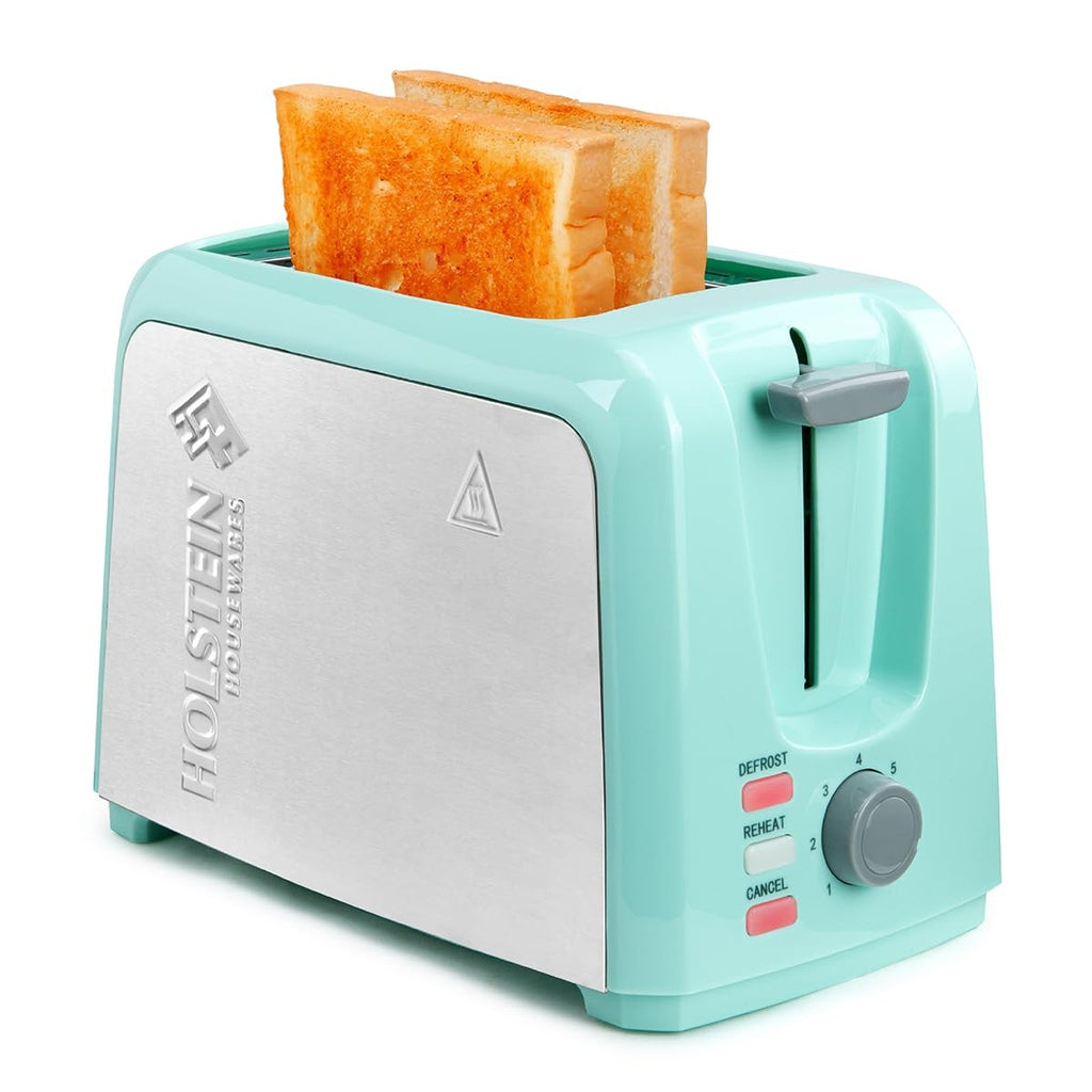 2-Slice Toaster Mint Stainless Steel, 7 Browning Settings, Extra-Wide Slots