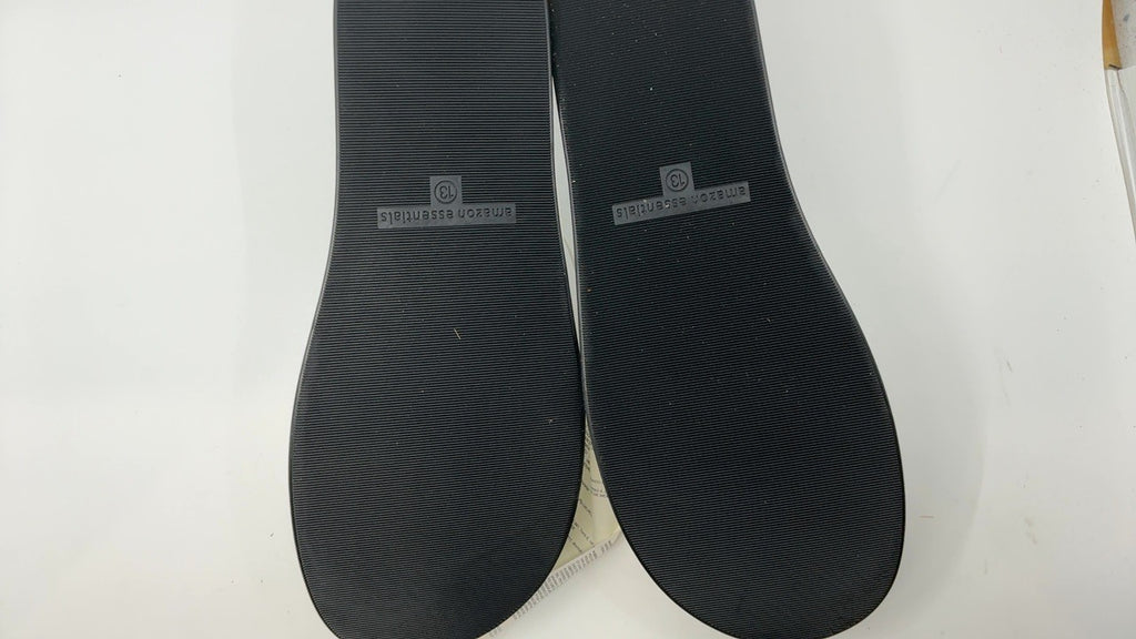 Amazon Essentials Women's Slide Flatform Sandal, White, 13