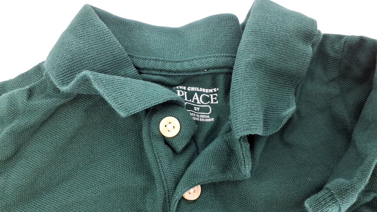 Toddler Short Sleeve Polo Shirt, Spruce Shade, Size 5T