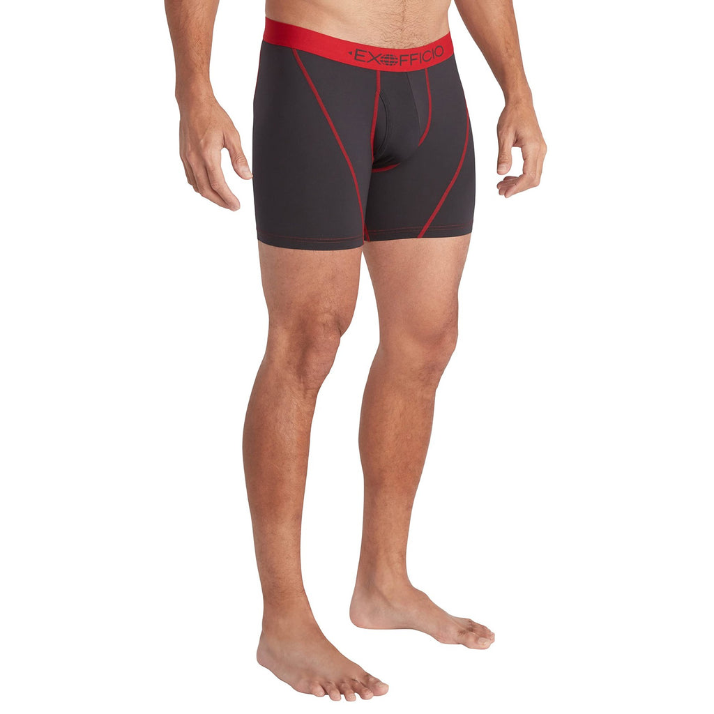 Give-N-Go 2.0 Men's Boxer Briefs, Sport Mesh, Small, Black/Scarlet Sage