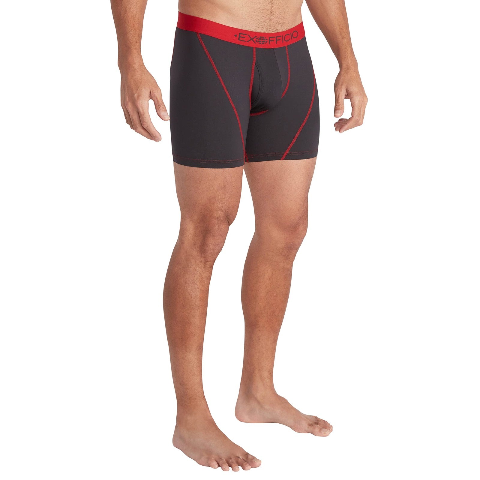 Give-N-Go 2.0 Men's Boxer Briefs, Sport Mesh, Small, Black/Scarlet Sage