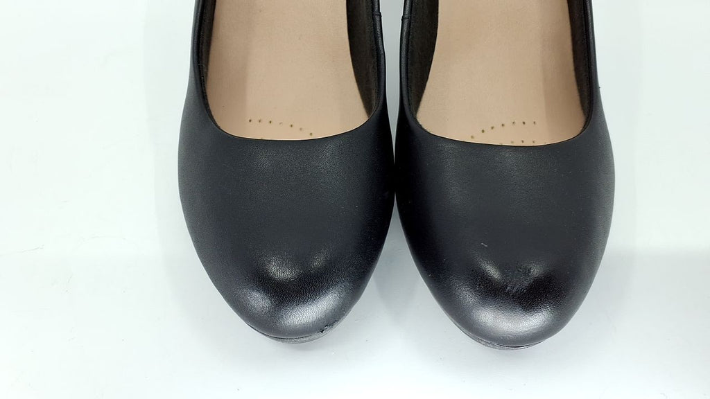 Clarks Women's Adriel Viola Dress Pump, Black Leather, 7.5 Wide