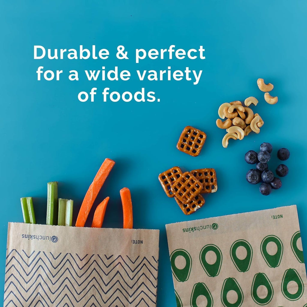 50 Count Compostable Sandwich Bags - Avocado Design, Eco-Friendly