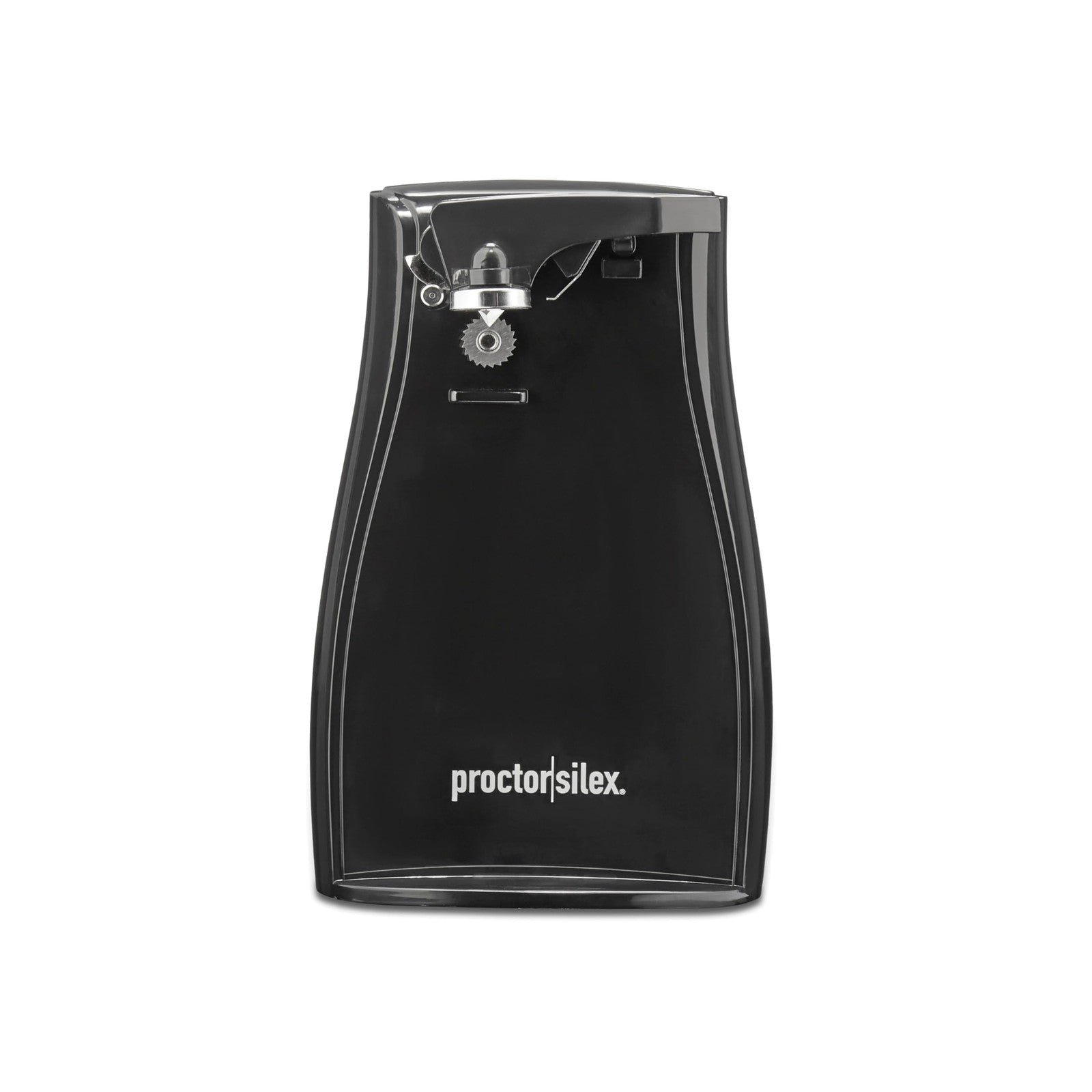 Proctor Silex Automatic Can Opener, Black, w/ Knife Sharpener & Cord Storage