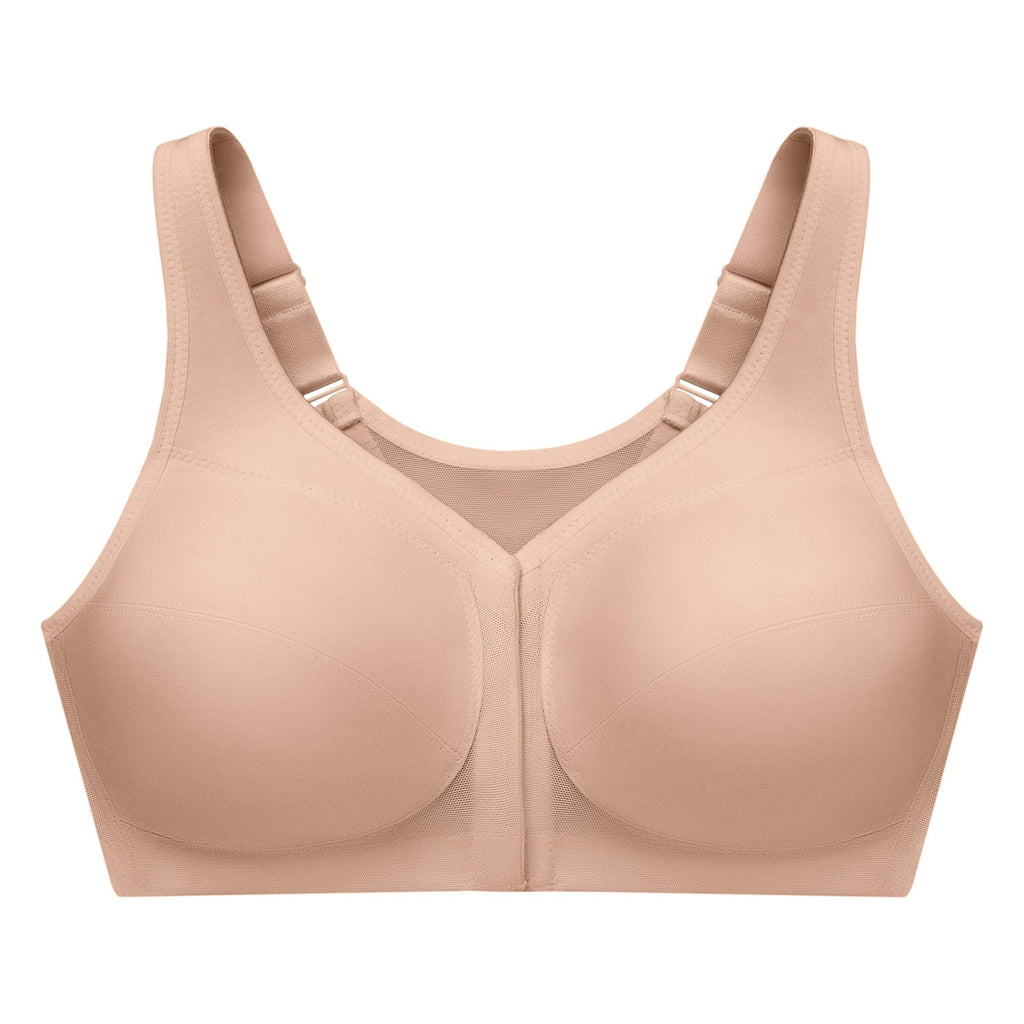 MagicLift Full Figure Bra 42F Wirefree Front Closure Café #1265