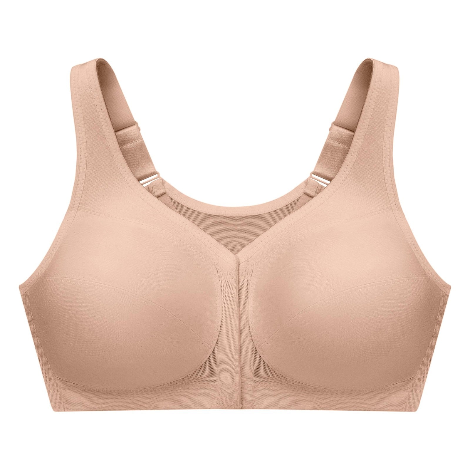 MagicLift Full Figure Bra 42F Wirefree Front Closure Café #1265