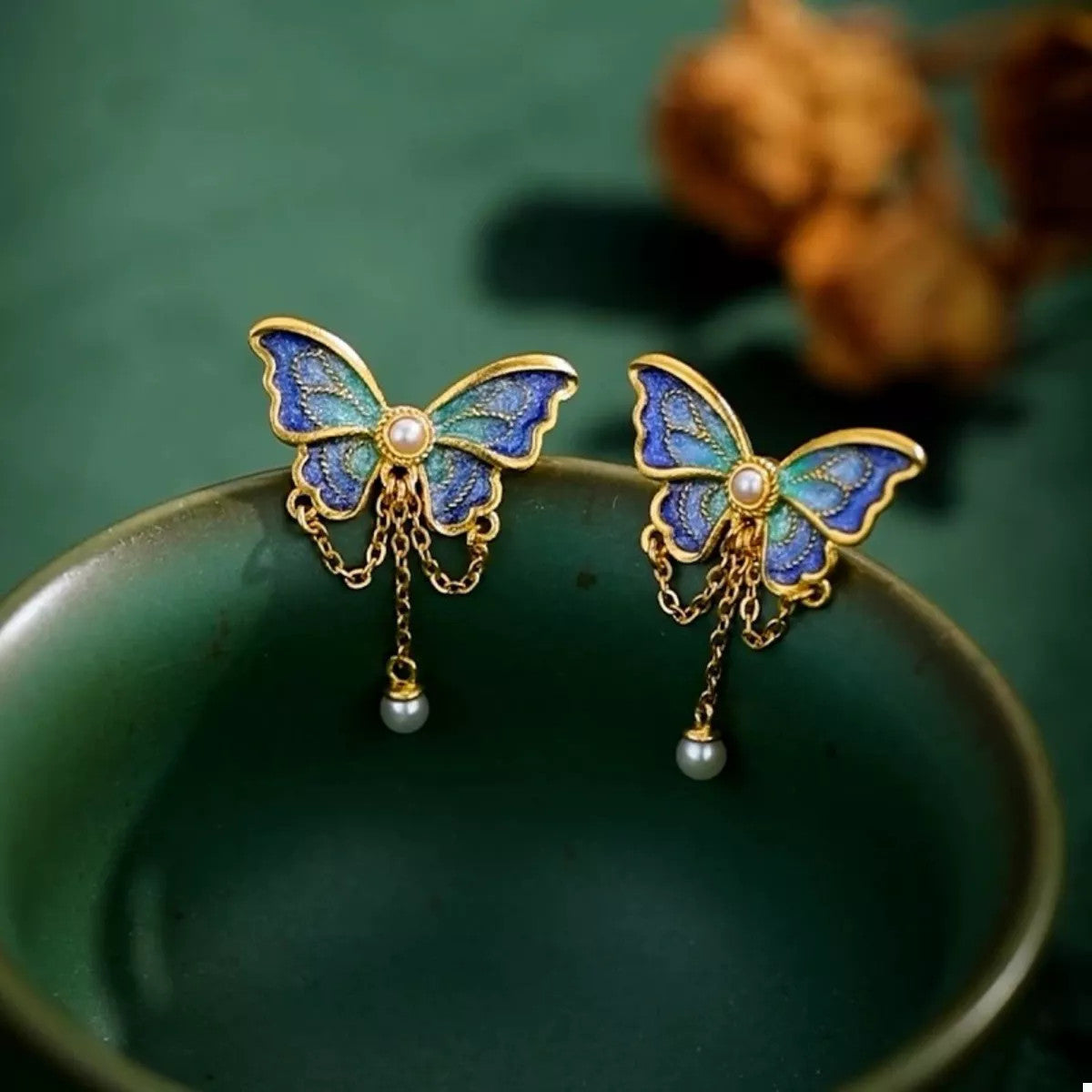 18K Gold-Plated Butterfly Earrings