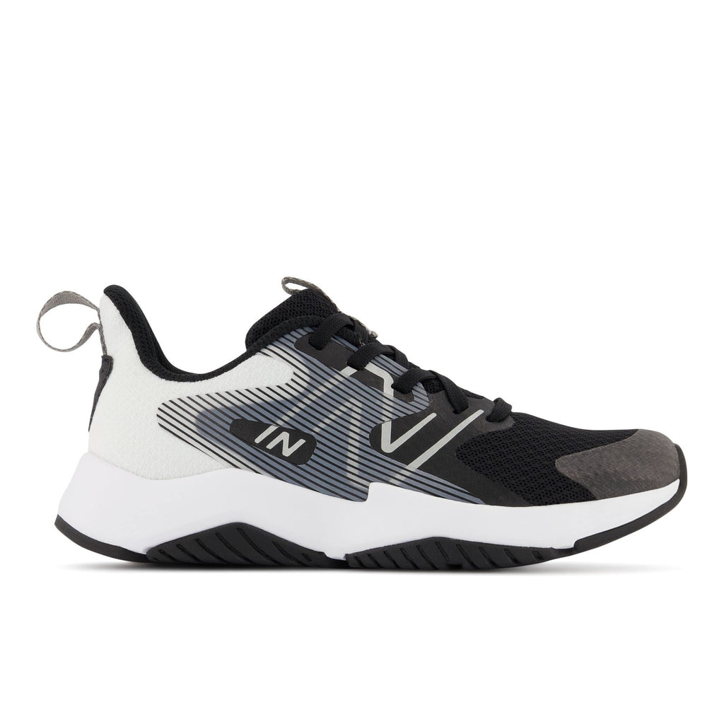 New Balance Kid's Rave Run V2 Lace-up Shoe, Black/White, 6.5 Wide Big Kid