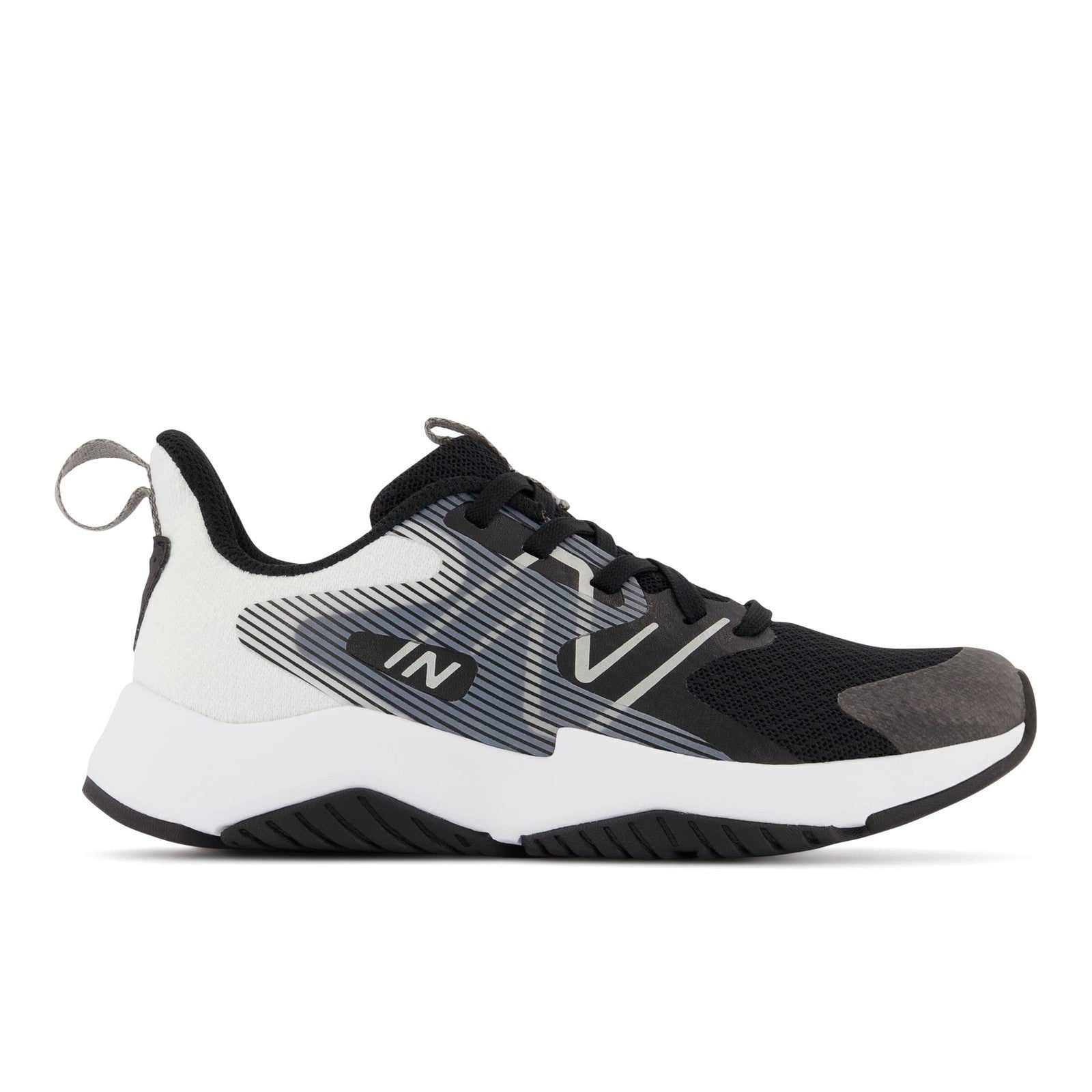 New Balance Kid's Rave Run V2 Lace-up Shoe, Black/White, 6.5 Wide Big Kid