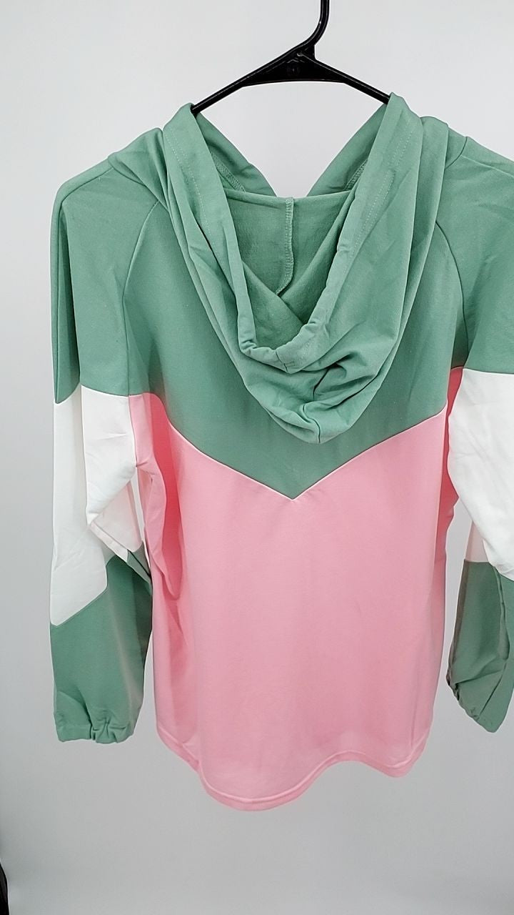 Color Block Casual Long Sleeve Hoodie