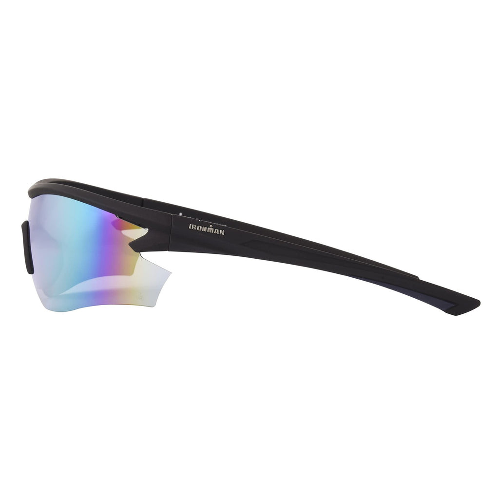 Ironman 2003 Wrap-Around Sport Sunglasses for Men, Metallic Grey, 140mm