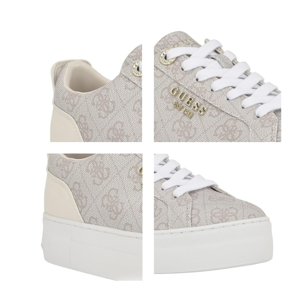 Guess Women's GENZA Sneaker, Dove 150, 8M
