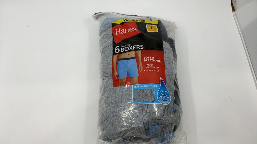 Hanes Men's 6-Pack Soft Knit Boxers, Moisture-Wicking, Assorted Colors