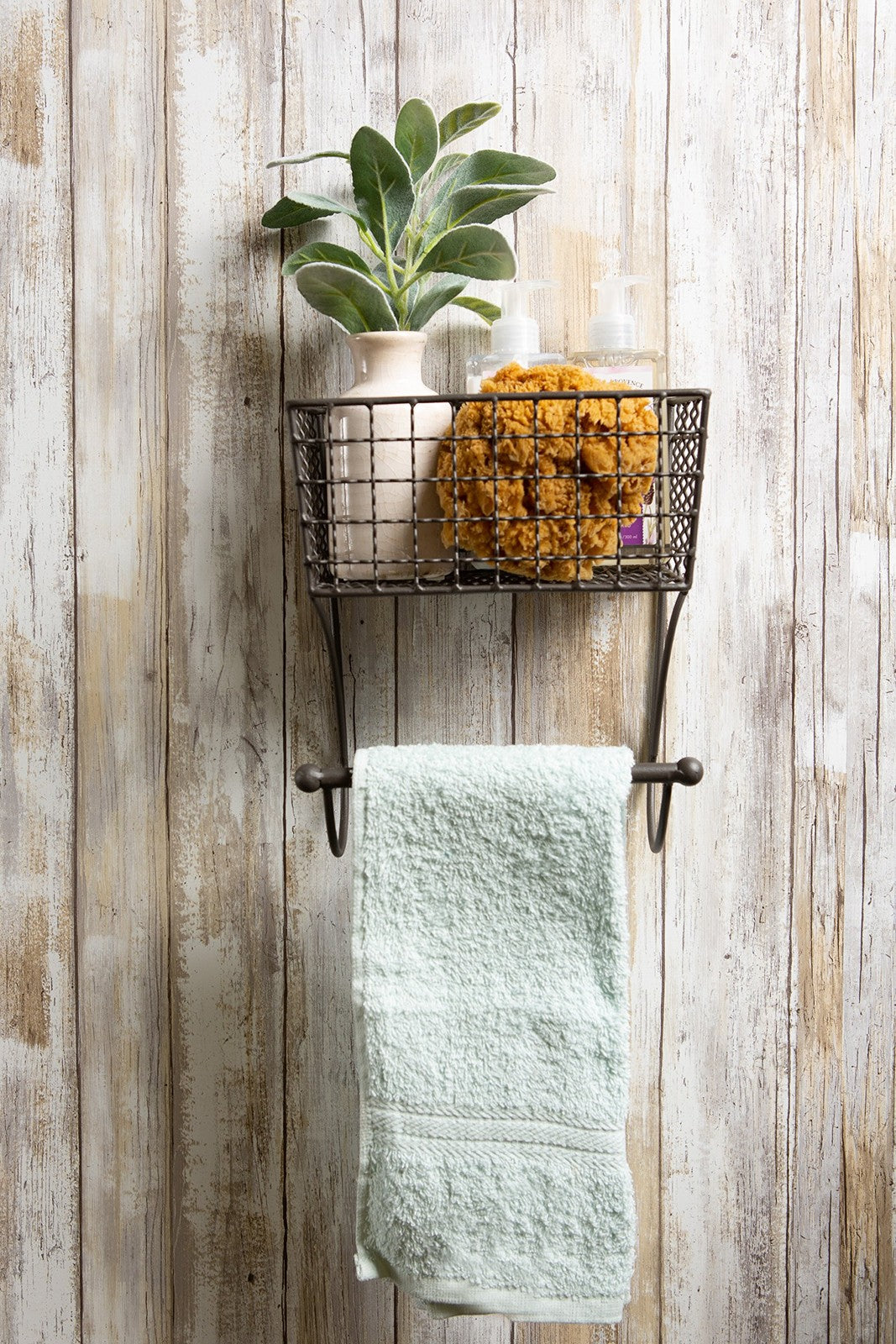 DII Rustic Farmhouse Bathroom Décor, Metal Storage, Small Towel Bar, Rustic