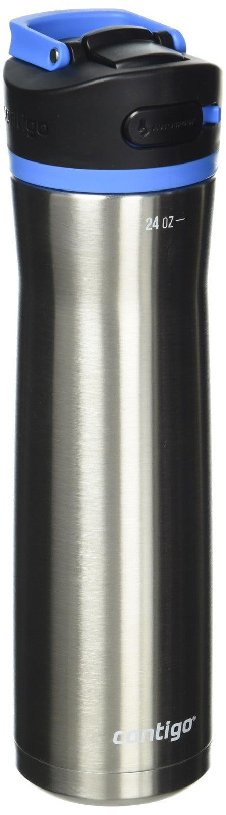 Contigo Ashland Water Bottle, 24 oz, Stainless Steel w/Blue Poppy